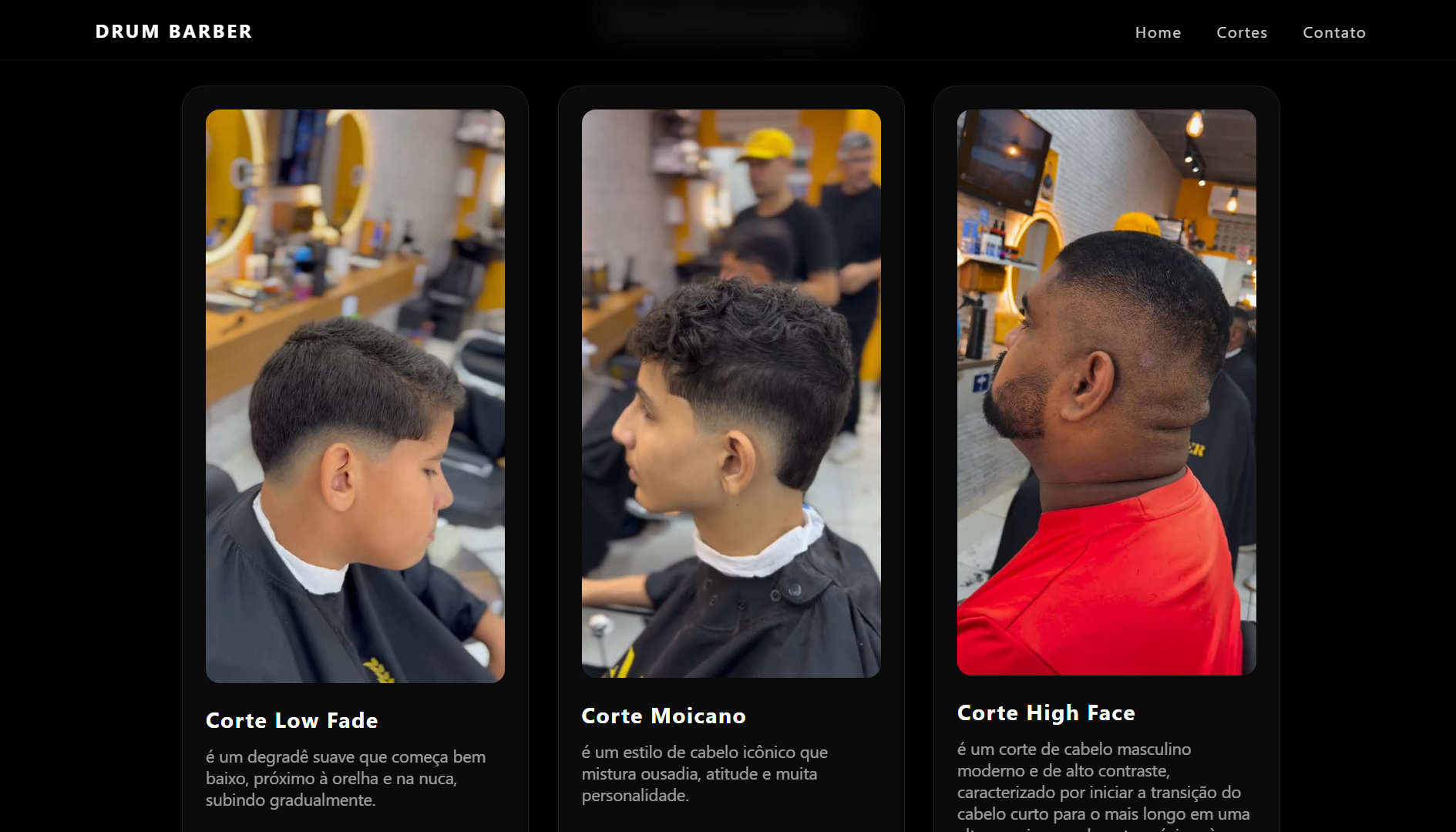 Site de barbearia moderno